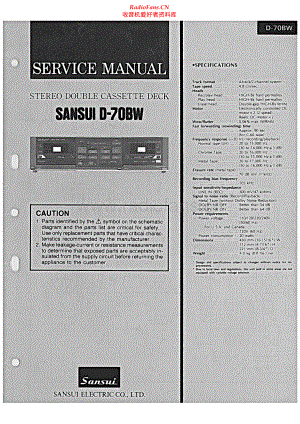 Sansui-D70BW-tape-sm 维修电路原理图.pdf