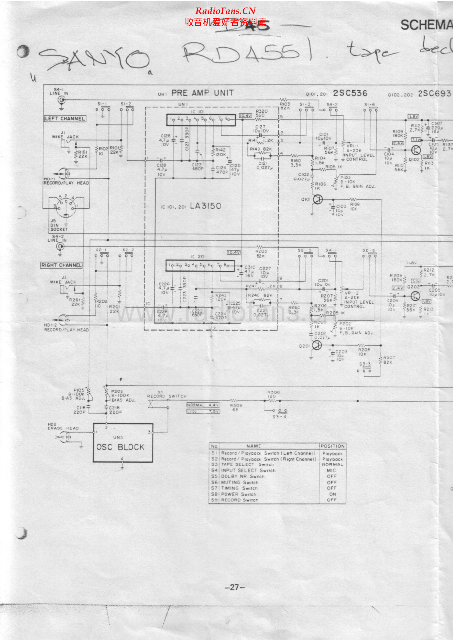 Sanyo-RD4551-tape-sch 维修电路原理图.pdf_第1页
