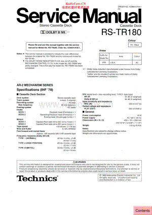 Technics-RSTR180-tape-sm 维修电路原理图.pdf