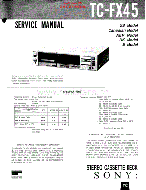 Sony-TCFX45-tape-sm 维修电路原理图.pdf