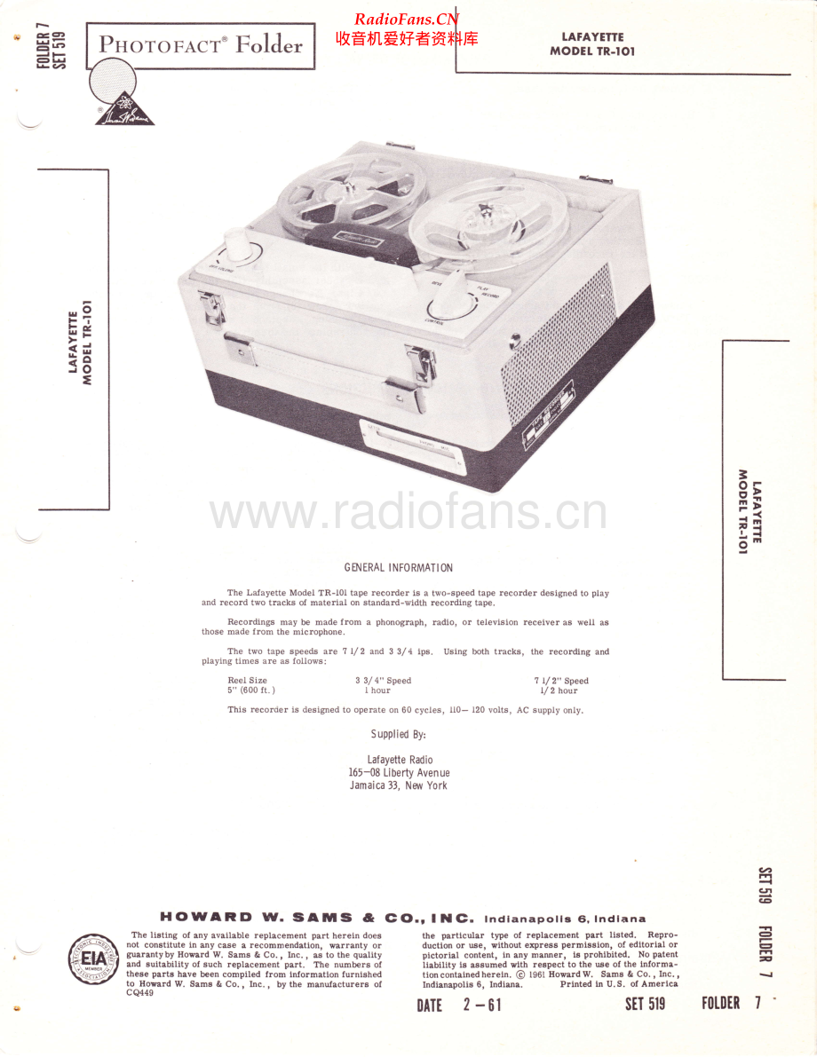 Lafayette-TR101-tape-sm 维修电路原理图.pdf_第1页