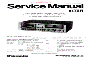 Technics-RS631-tape-sm 维修电路原理图.pdf