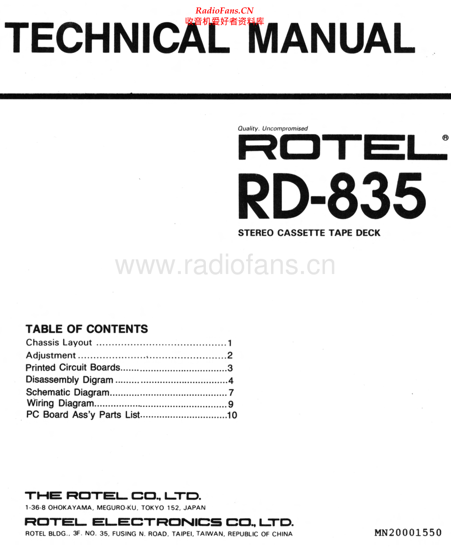 Rotel-RD835-tape-sm 维修电路原理图.pdf_第1页