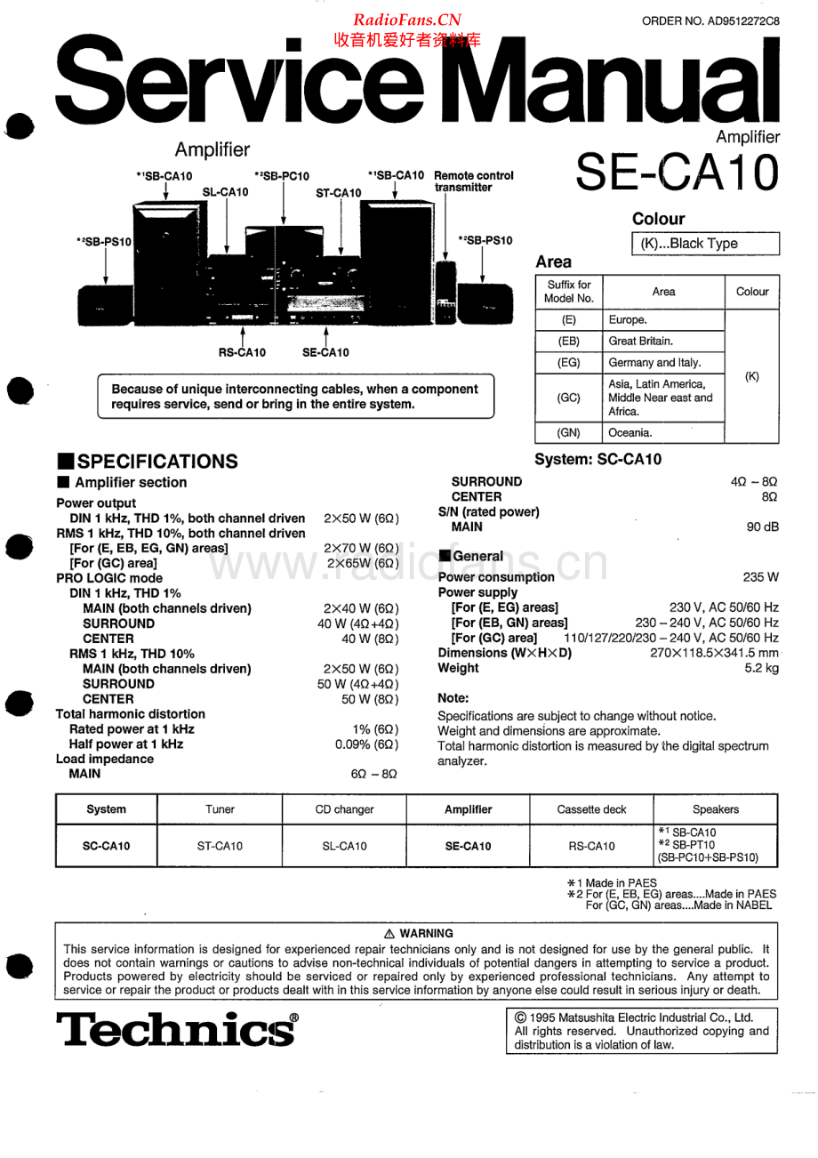 Technics-SECA10-cs-sm 维修电路原理图.pdf_第1页