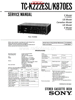 Sony-TCK222ESL-tape-sm 维修电路原理图.pdf