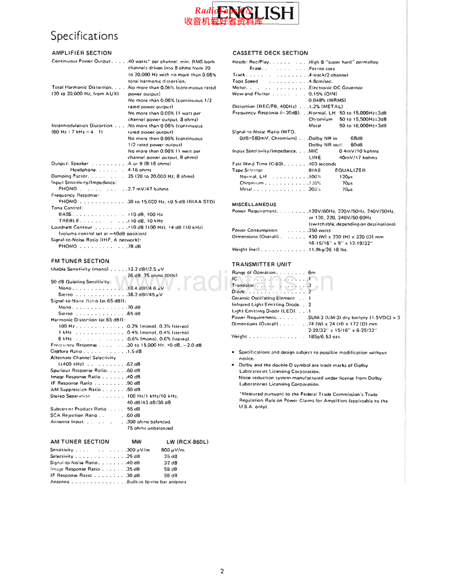 Rotel-RCX860-cs-sm 维修电路原理图.pdf_第2页