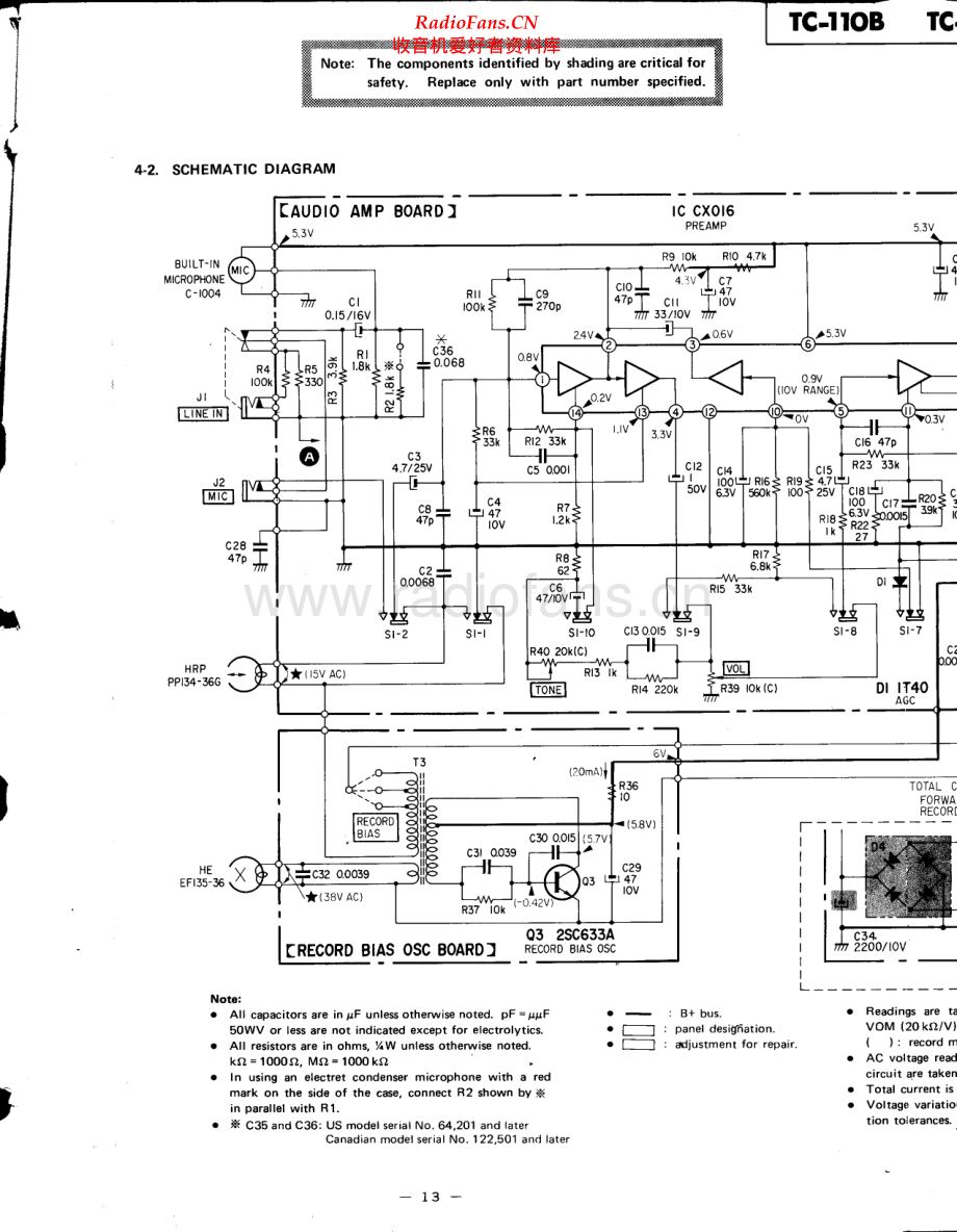 Sony-TC110B-tape-sch 维修电路原理图.pdf_第1页