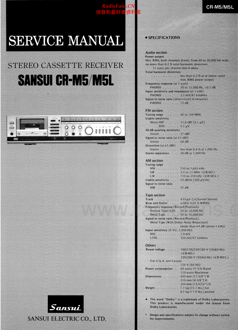 Sansui-CRM5L-tape-sm 维修电路原理图.pdf_第1页