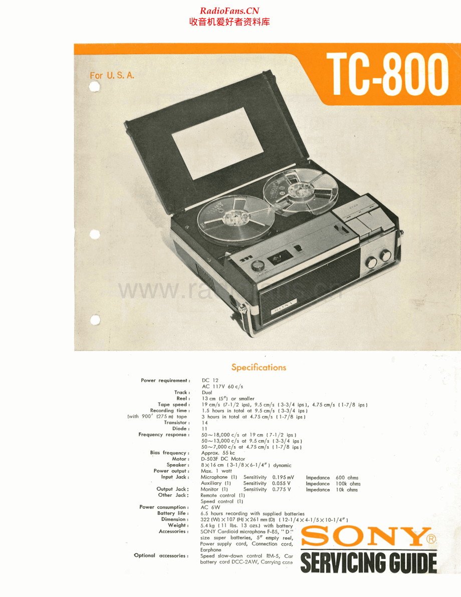 Sony-TC800-tape-sm 维修电路原理图.pdf_第1页