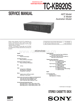 Sony-TCKB920S-tape-sm 维修电路原理图.pdf