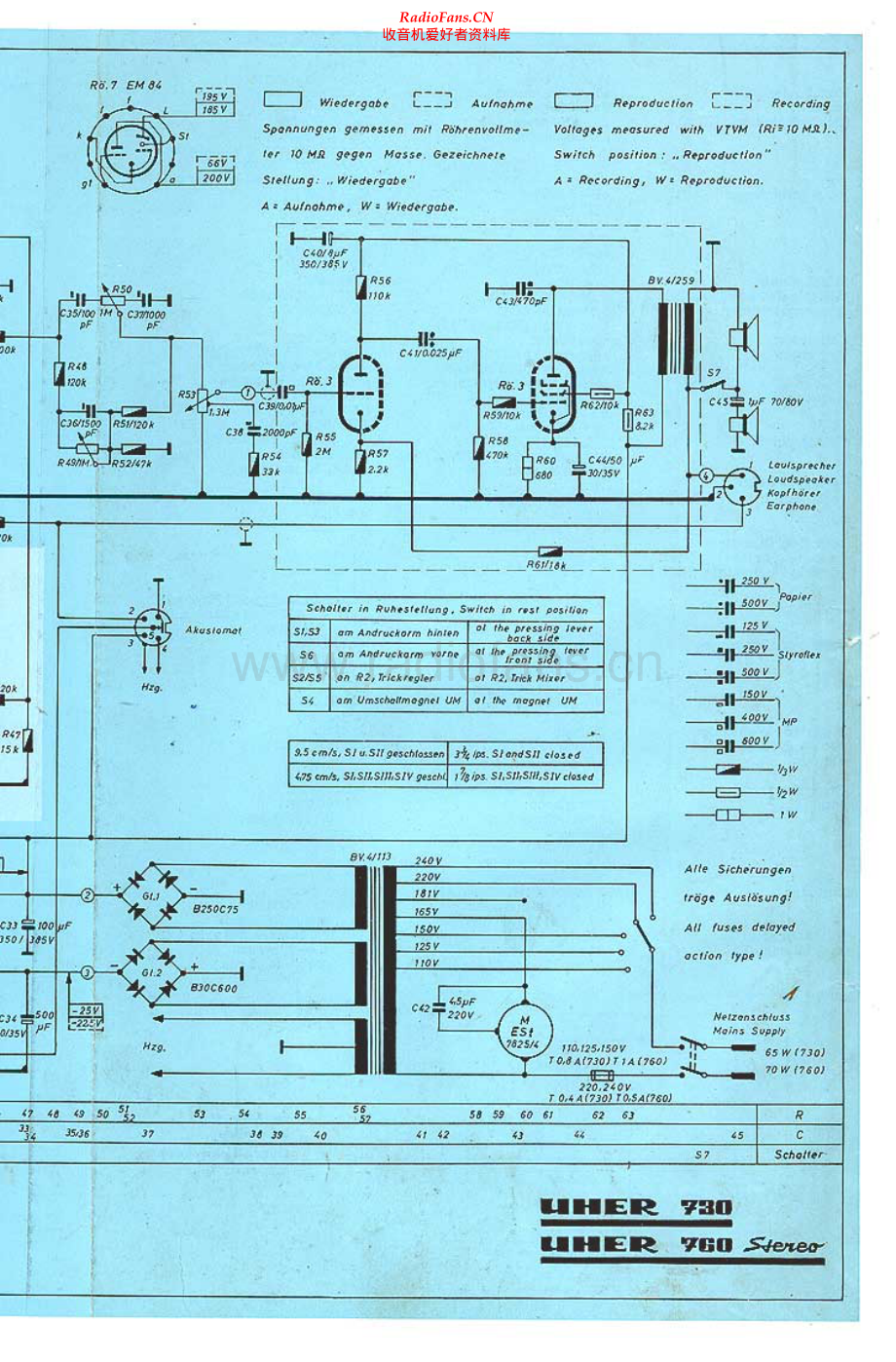 Uher-760Stereo-tape-sm 维修电路原理图.pdf_第1页