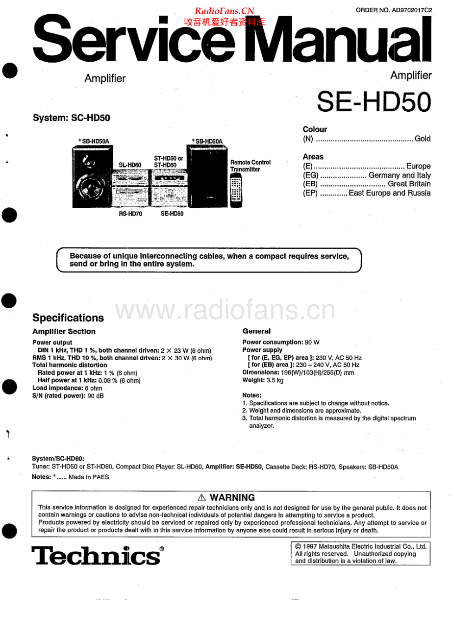 Technics-SEHD50-cs-sm 维修电路原理图.pdf_第1页