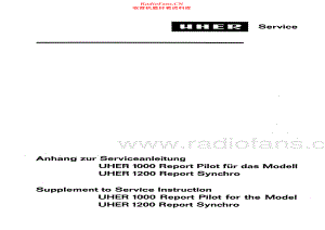 Uher-1200ReportSyncro-tape-sup 维修电路原理图.pdf
