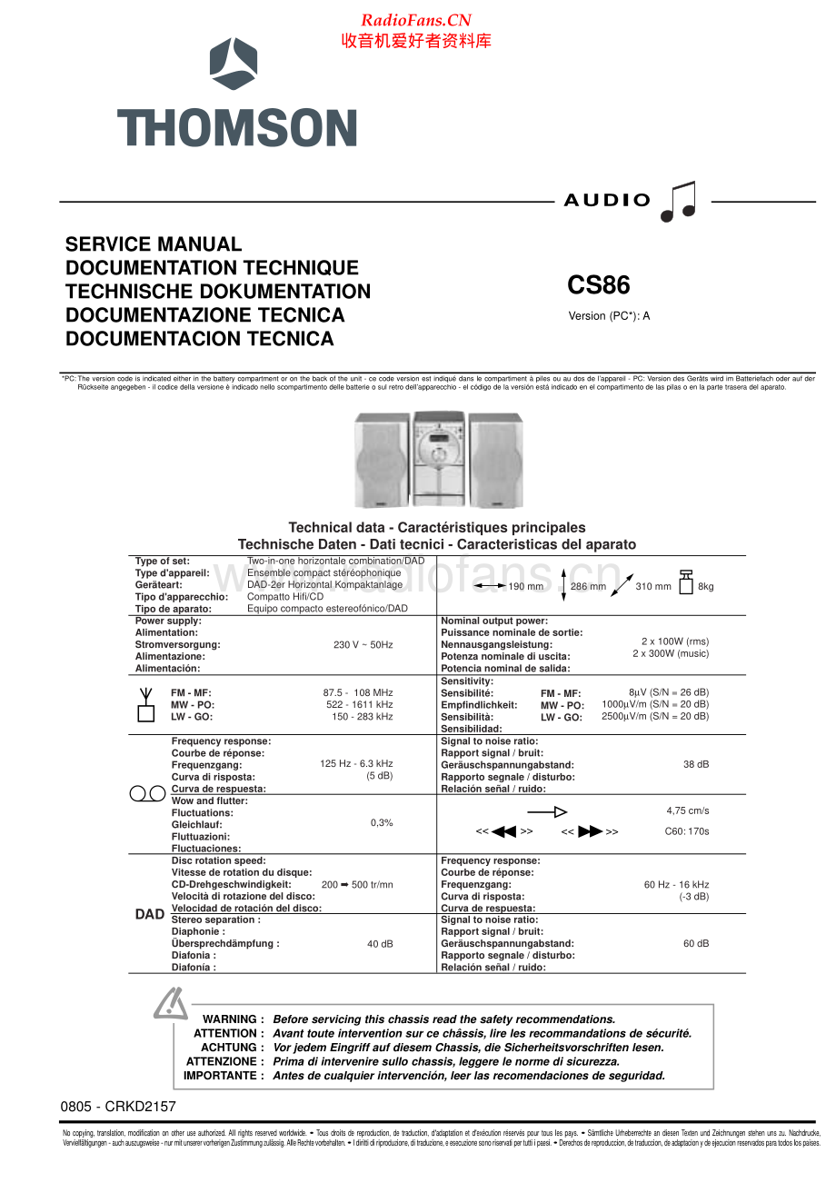 Thomson-CS86-cs-sm 维修电路原理图.pdf_第1页