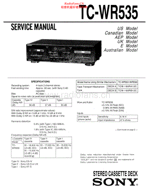 Sony-TCWR535-tape-sm 维修电路原理图.pdf