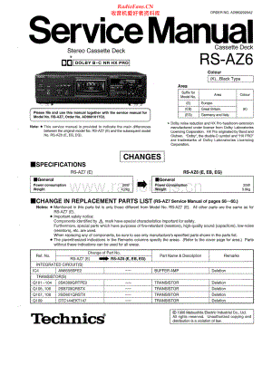 Technics-RSAZ6-tape-sch 维修电路原理图.pdf
