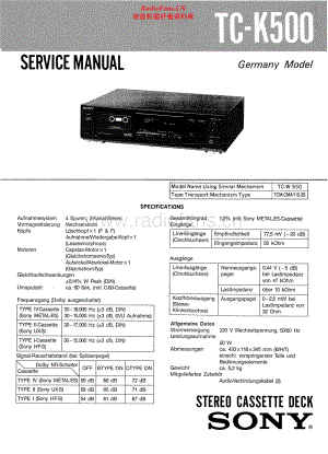 Sony-TCK500-tape-sm 维修电路原理图.pdf