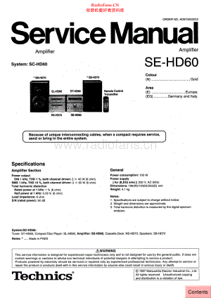 Technics-SEHD60-cs-sm 维修电路原理图.pdf