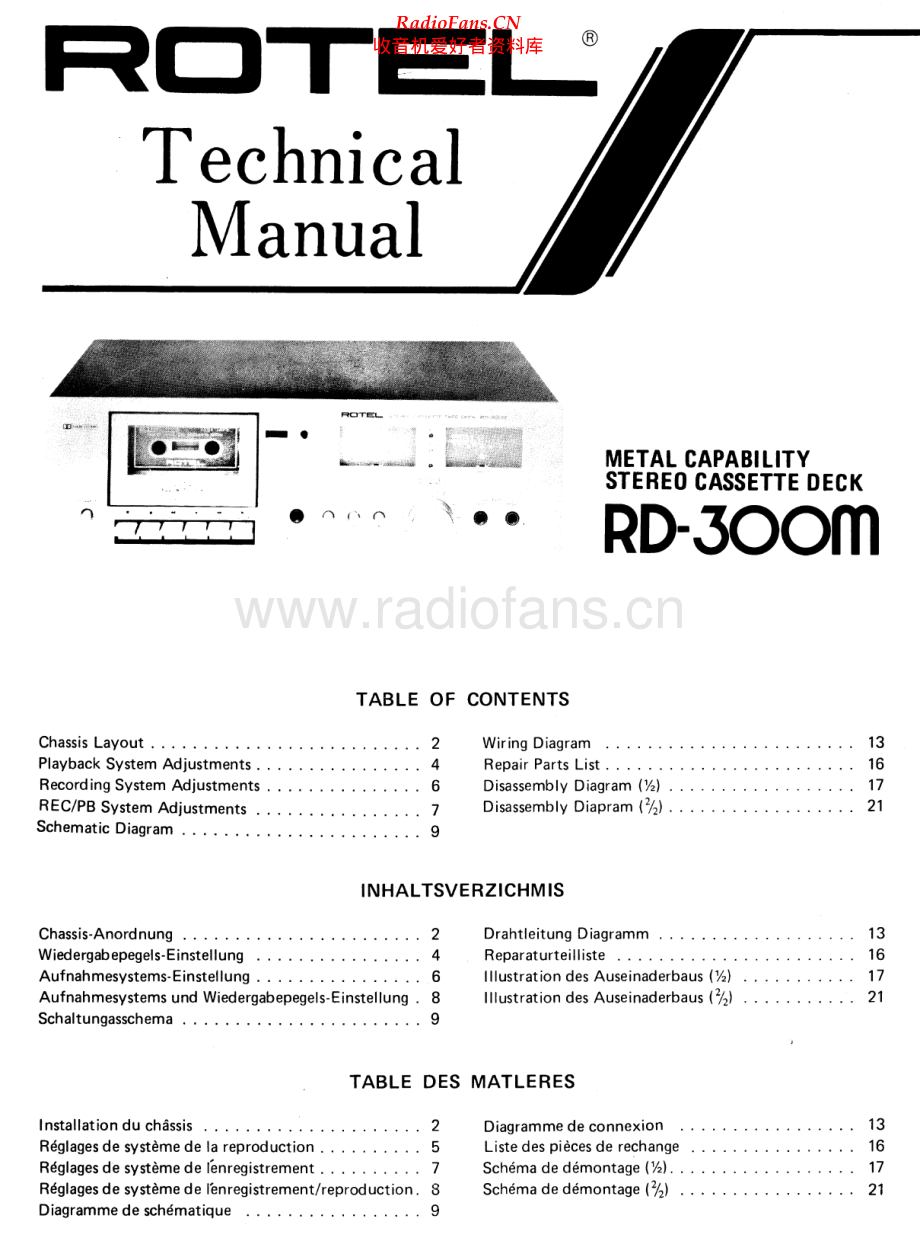 Rotel-RD300M-tape-sm 维修电路原理图.pdf_第1页