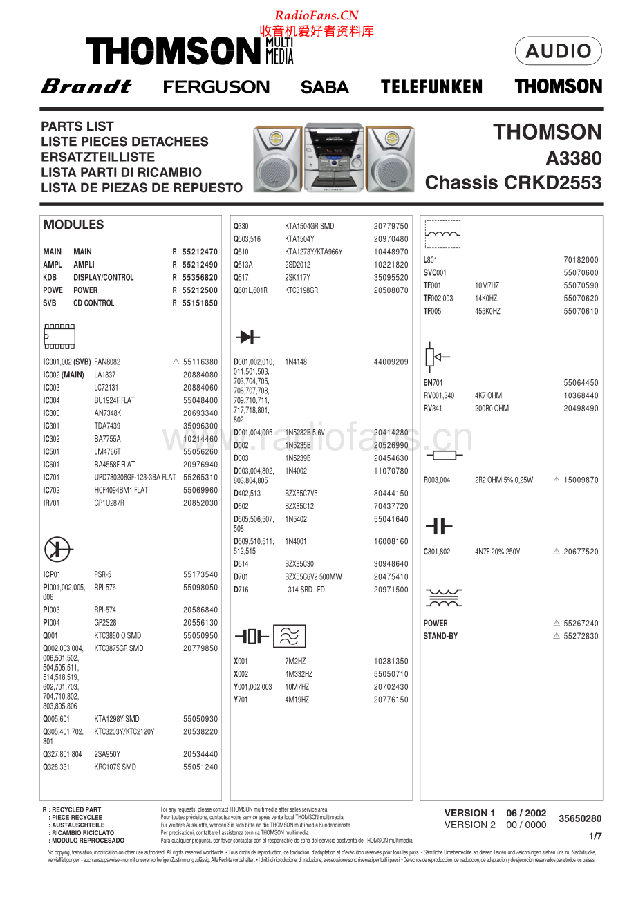 Thomson-A3380-cs-pl 维修电路原理图.pdf_第1页