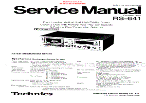 Technics-RS641-tape-sm 维修电路原理图.pdf