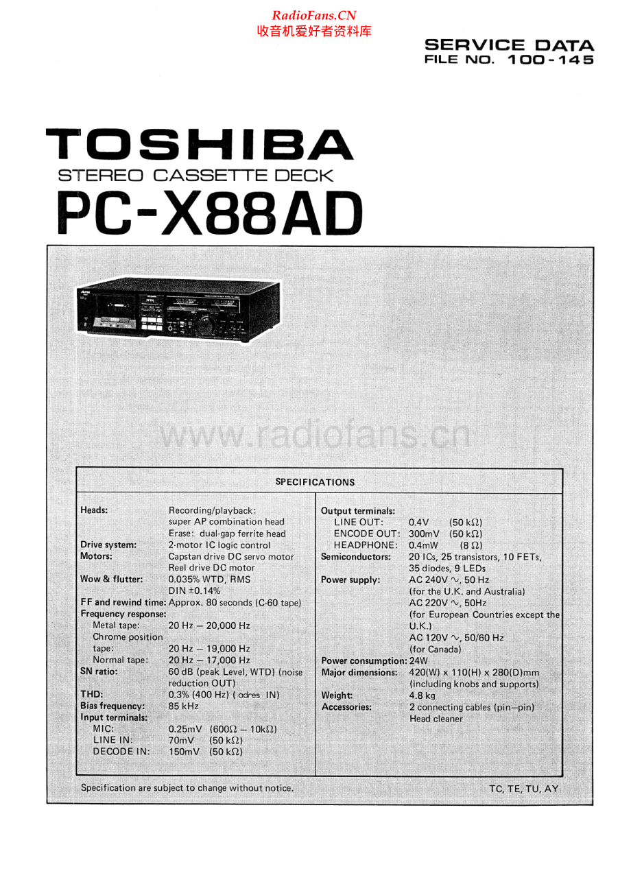 Toshiba-PCX88AD-tape-sm 维修电路原理图.pdf_第1页
