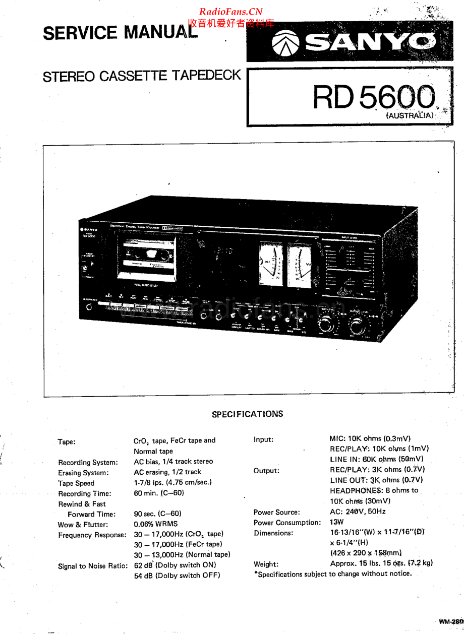 Sanyo-RD5600-tape-sm 维修电路原理图.pdf_第1页
