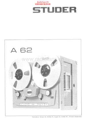 Studer-A62-tape-sm 维修电路原理图.pdf