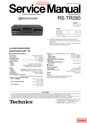 Technics-RSTR280-tape-sm 维修电路原理图.pdf