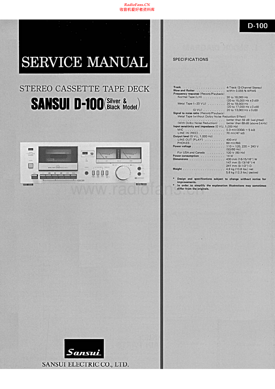 Sansui-D100-tape-sm 维修电路原理图.pdf_第1页