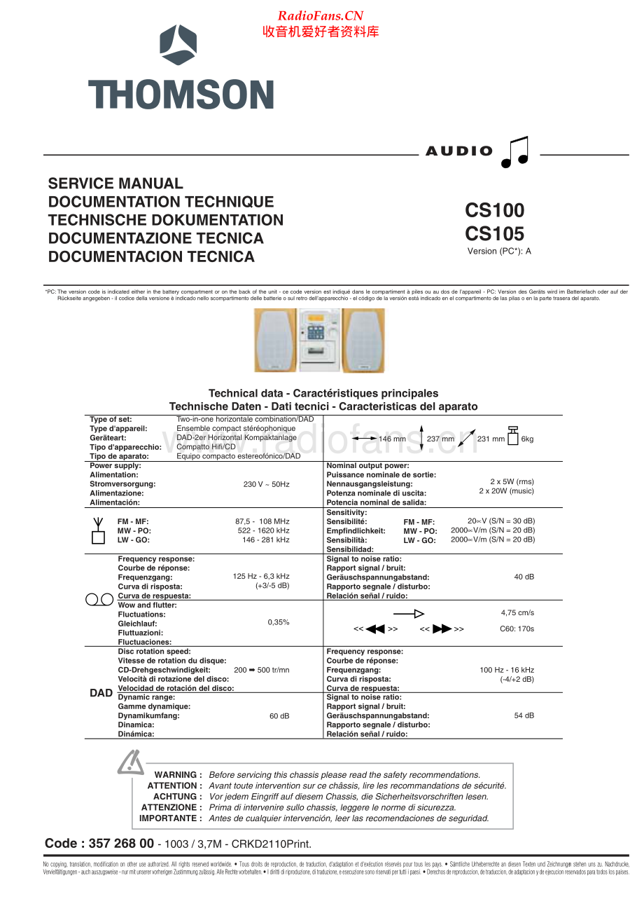 Thomson-CS100-cs-sm 维修电路原理图.pdf_第1页