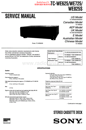 Sony-TCWE625-tape-sm 维修电路原理图.pdf