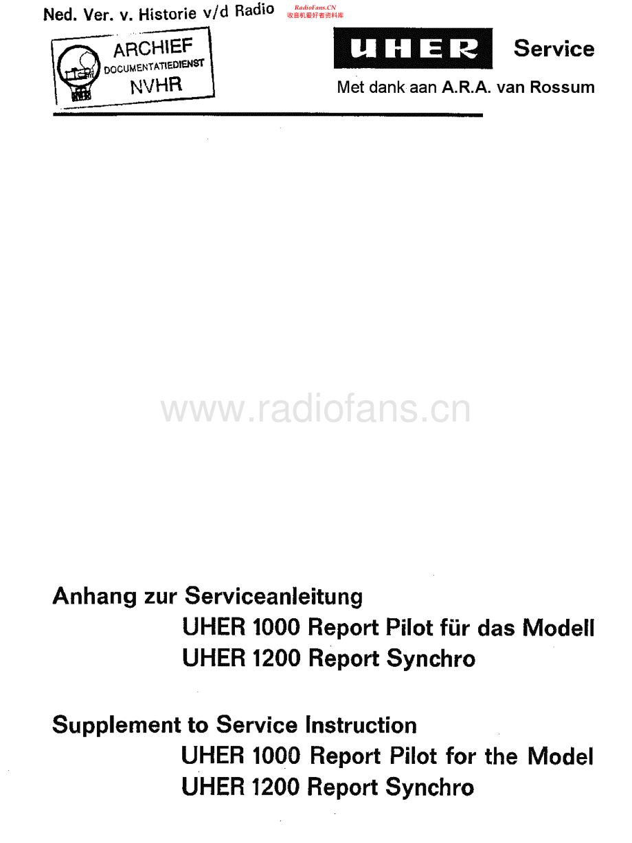 Uher-1200ReportSynchro-tape-sm2 维修电路原理图.pdf_第1页
