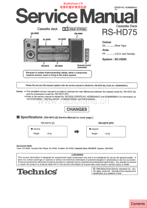 Technics-RSHD75-tape-sm 维修电路原理图.pdf
