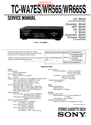 Sony-TCWR565-tape-sm 维修电路原理图.pdf