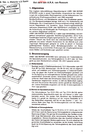 Uher-1200ReportSynchro-tape-sm1 维修电路原理图.pdf