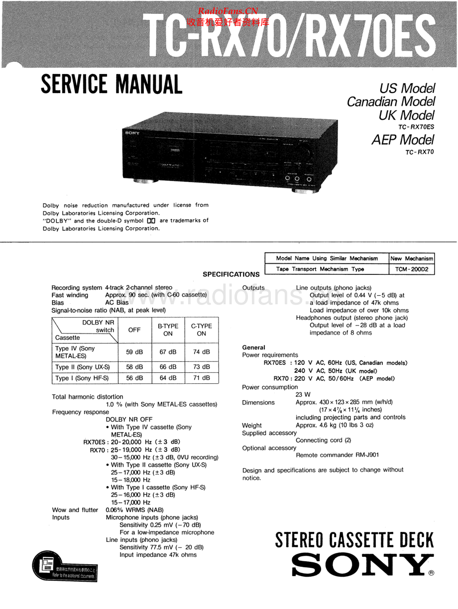 Sony-TCRX70ES-tape-sm 维修电路原理图.pdf_第1页