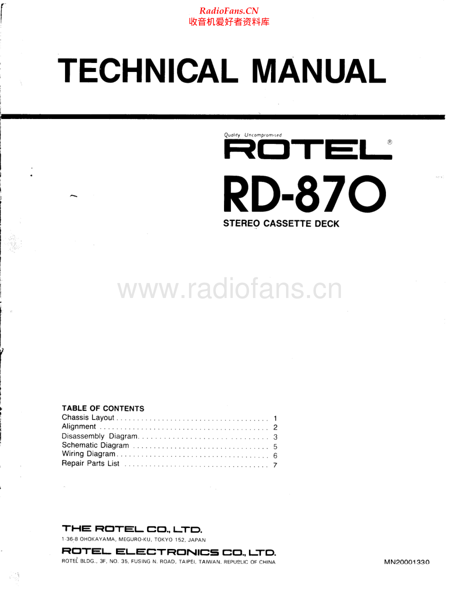 Rotel-RD870-tape-sm 维修电路原理图.pdf_第1页