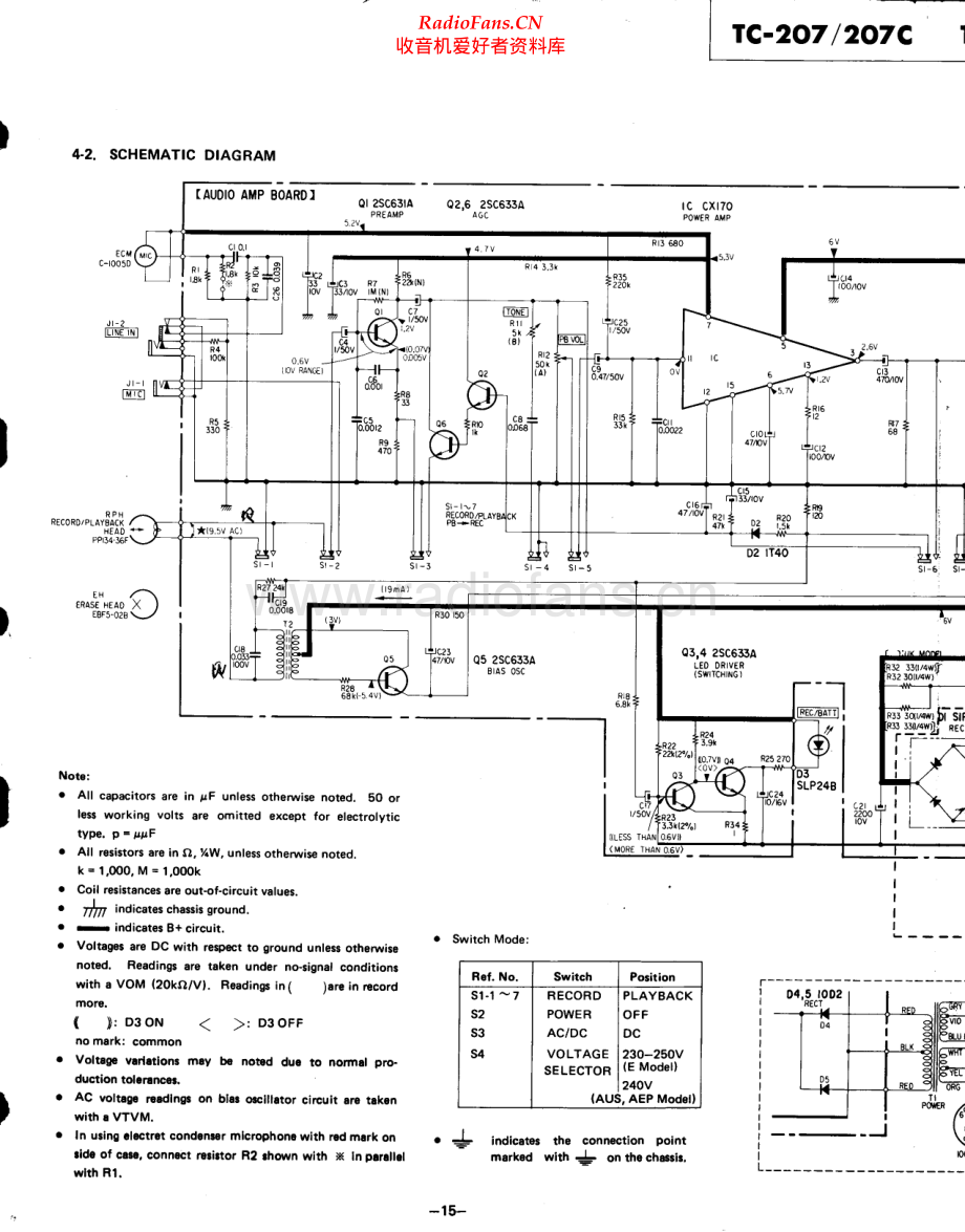 Sony-TC207-tape-sch 维修电路原理图.pdf_第1页