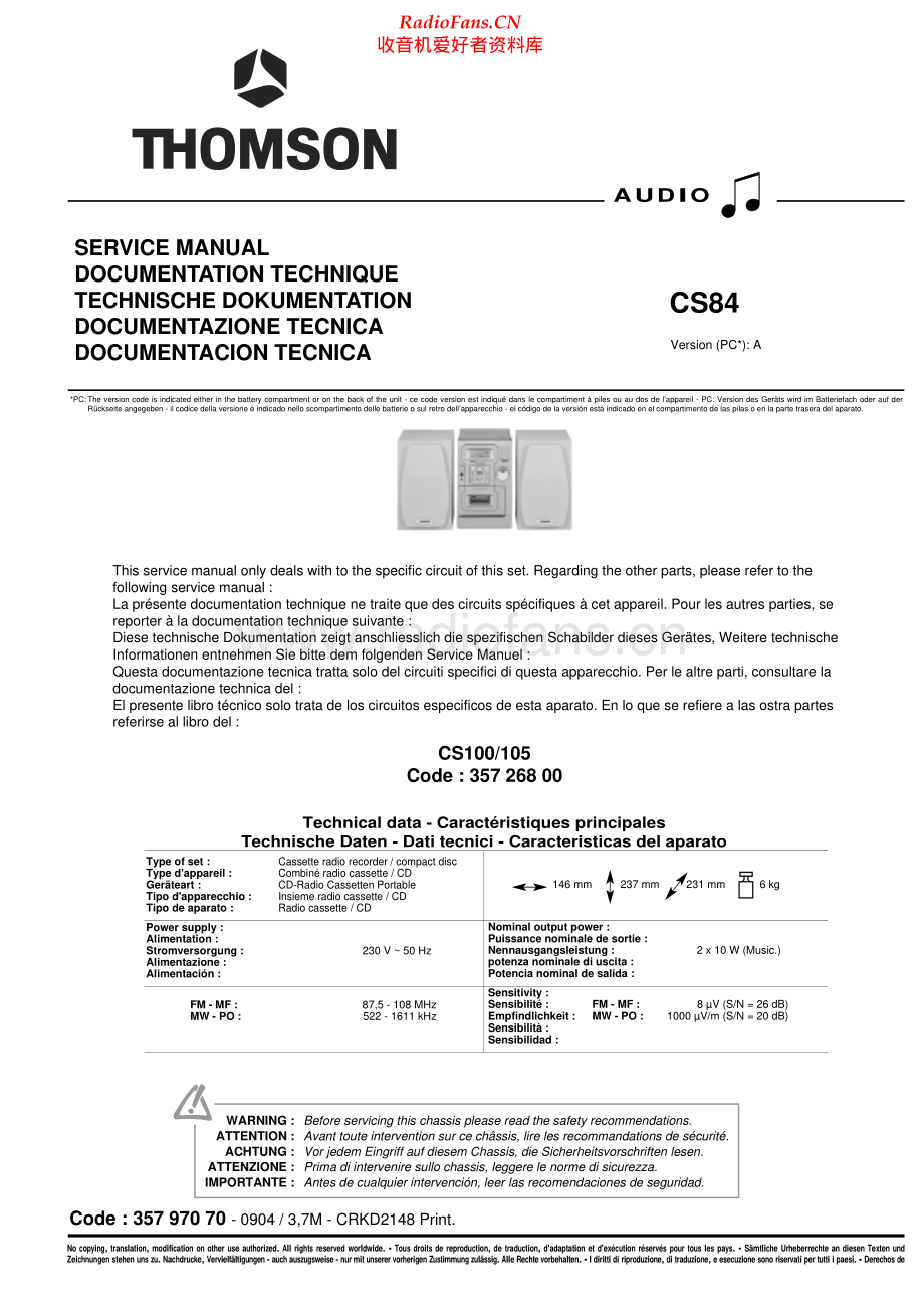 Thomson-CS84-cs-sm 维修电路原理图.pdf_第1页
