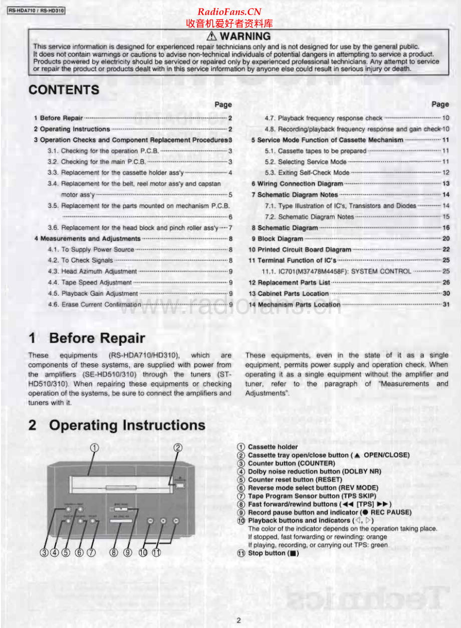 Technics-RSHD310-tape-sm 维修电路原理图.pdf_第2页