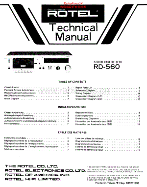 Rotel-RD560-tape-sm 维修电路原理图.pdf