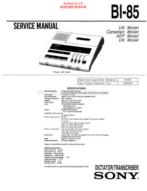 Sony-BI85-tape-sm 维修电路原理图.pdf