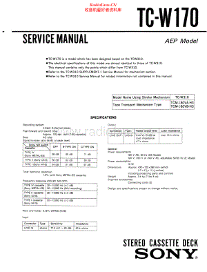 Sony-TCW170-tape-sm 维修电路原理图.pdf