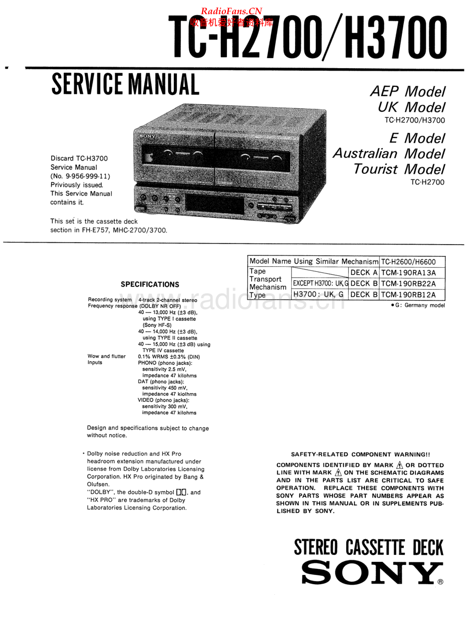 Sony-TCH3700-tape-sm 维修电路原理图.pdf_第1页