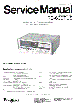 Technics-RS630TUS-tape-sm 维修电路原理图.pdf