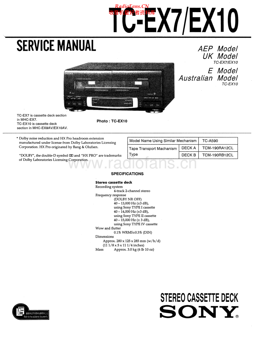 Sony-TCEX7-tape-sm 维修电路原理图.pdf_第1页