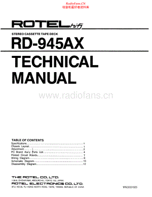 Rotel-RD945AX-tape-sm 维修电路原理图.pdf