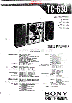 Sony-TC630-tape-sm 维修电路原理图.pdf