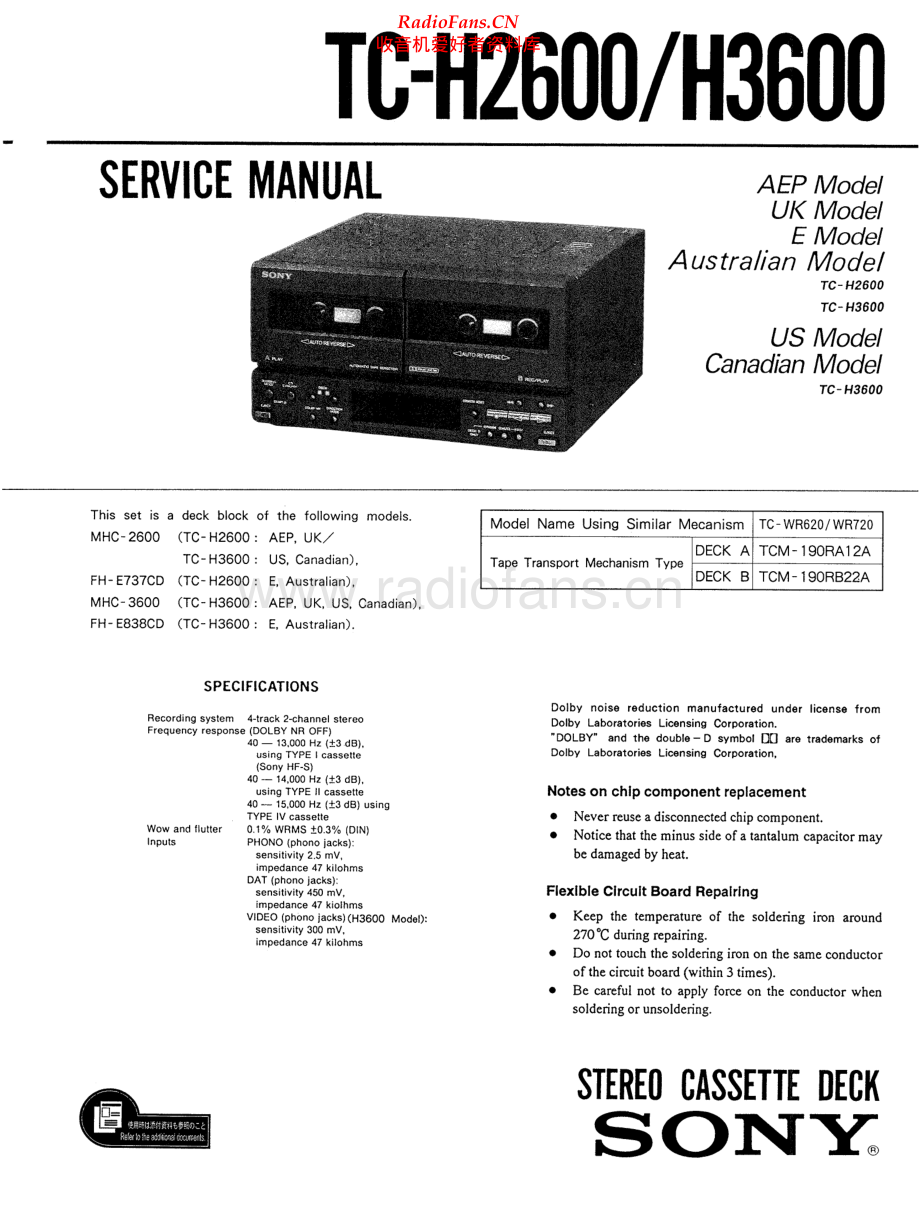 Sony-TCH3600-tape-sm 维修电路原理图.pdf_第1页